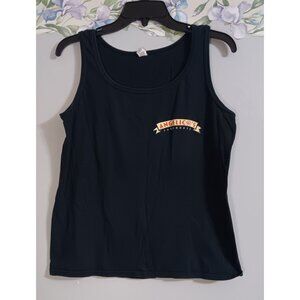 Angelic's Lakehouse Medium Black Pin-Up Hawaiian Tropical Tiki Bar Hut Tank Top